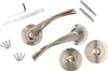 A set of door handles and related hardware, including screws and an Allen key, laid out on a white background. Náhled obrázku produktu