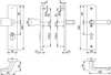 Technical drawings and dimensions of a door handle set. Produktbild-Vorschau