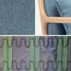 A collage showing the fabric texture, a detail of a chair, and the internal spring mechanism of a chair. Produktbild-Vorschau