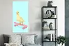 MuchoWow® Poster Ente - Küken - Skateboard - Blau - Rosa Produktbild-Vorschau 4