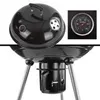 A black kettle-style grill with a thermometer inset in the lid. Produktbild-Vorschau