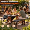 Rijoka pliable ensemble de meubles de jardin - aspect bois Voir les images du produit 2