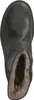 A top-down view of a black boot with fur lining. Voir les images du produit