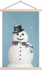 MuchoWow® Textilposter Ein glücklicher Schneemann zu Produktbild-Vorschau 1