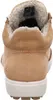 Rear view of a brown Ecco boot with a white sole and a fluffy lining. Podgląd zdjęcia produktu