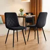 Relaxdays Eetkamerstoel, set van 4, fluweel, metalen poten, Productafbeelding-voorbeeld 6