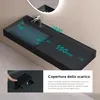 doporro Lavabo Bagno Sospeso 100 cm Rettangolare in Resina Anteprima dell’immagine prodotto 4