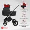BabyLux® Kinderwagen 3in1 Set ROSSO, Schwarz Faltbar Leicht Produktbild-Vorschau 3
