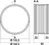 Technical drawing showing a circular connector with dimensions and a cross-section view. Anteprima dell’immagine prodotto