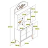 Skye Decor, Lyon 80 - White, Gold, Kaffeebarschrank, Weiß, Produktbild-Vorschau 5