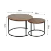 Satztisch 2er Set,Couchtisch Rund aus Holz,stapelbar Produktbild-Vorschau 4