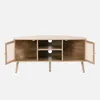 sweeek - Eck-TV-Möbel mit Holzdekor und Rattan-Geflecht, 2 Produktbild-Vorschau 3