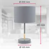 B.K.Licht Tischleuchte Grau Textilschirm Ø20cm max. 40W E27 Produktbild-Vorschau 6