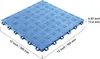 A single blue interlocking garage floor tile is shown diagonally on a white background, with dimensions indicated by text overlays. Anteprima dell’immagine prodotto