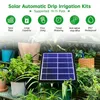 A solar-powered drip irrigation kit is shown set up among potted plants. Produktbild-Vorschau