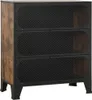 vidaXL Úložná skriňa Rustic Brown 72x36x82 cm Kov a MDF Náhľad obrázku produktu 1