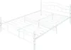 A white metal bed frame with a slatted base, shown from a diagonal angle against a white background. Voir les images du produit