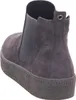 A rear view of a gray suede Chelsea boot with a thick platform sole. Produktbild-Vorschau