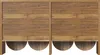 A wooden sideboard with a grooved front and curved legs. Podgląd zdjęcia produktu