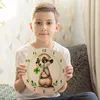 Erdmännchen mit Kleeblatt Wanduhr aus MDF Produktbild-Vorschau 8