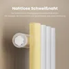 A close-up marketing image showing a section of a radiator with text overlay describing its features. Voir les images du produit