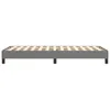 A grey fabric bed frame with wooden slats and black legs, shown from the side against a white background. Náhľad obrázku produktu