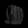 A side view of a black and gray backpack against a black background. Produktbild-Vorschau