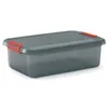 A gray storage box with orange latches on a white background. Náhled obrázku produktu
