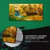 Wandbild Leinwand Bilder mit Uhr 60x30 Gemälde Wiese Wald Produktbild-Vorschau 5