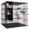 COSTWAY Modulární klec pro kočky, 144x144x142 cm, skládací Náhled obrázku produktu 1