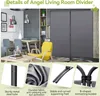 A living room scene with a room divider, furniture, and decorative items, along with close-up detail shots of the product's features. Voir les images du produit