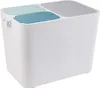 A white recycling bin with three compartments and colored lids. Náhľad obrázku produktu