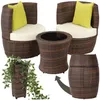 tectake® Aluminium Rattan Sitzgruppe Nizza wetterfest und Produktbild-Vorschau 4