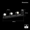 hoftronic LED-Deckenleuchte 4 Spots GU10 schwenkbar schwarz Produktbild-Vorschau 7