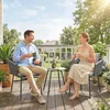 Set da bistrot Outsunny in rattan, 3 pezzi, con 2 poltrone Anteprima dell’immagine prodotto 9