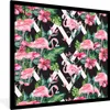 MuchoWow® MuchoWow® Gerahmtes Poster Flamingo - Blumen - Produktbild-Vorschau 1