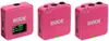 A collage of three pink Rode Wireless GO Gen 3 microphone transmitters. Náhľad obrázku produktu
