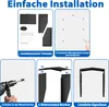 Collage of images showing the steps for installing a wallbox weather protection roof. Voir les images du produit