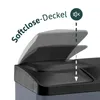 A close-up of a trash can lid with a soft-close feature indicated by text and a symbol. Produktbild-Vorschau