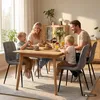 Eetkamerstoel set van 4, eettafel stoelen, grijs, Productafbeelding-voorbeeld 4