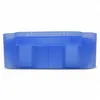 A blue plastic oil container with a lid, shown from the side. Produktbild-Vorschau