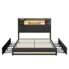 INONEFT Polsterbett 140x200cm mit USB, Bett mit Stauraum Produktbild-Vorschau 11