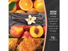 A collage of images showing ingredients and scent notes for a WoodWick Manuka Nectar candle, with descriptive text. Podgląd zdjęcia produktu
