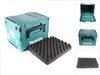 A teal Makita tool case with a foam insert, shown from multiple angles. Produktbild-Vorschau