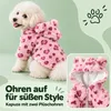 Hundejacke Plüsch im Leo-Design mit Kapuze & Ohren – Produktbild-Vorschau 4