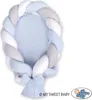 2-in-1 geflochtener Babykokon - Weiß, Grau und Blau Produktbild-Vorschau 2