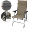 A high-back garden chair cushion is shown, with close-up insets detailing how it attaches to the chair frame. Produktbild-Vorschau