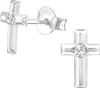Kreuz Ohrstecker: Silber Ohrringe mit Kristall Produktbild-Vorschau 1