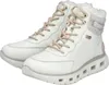 A pair of white Rieker women's boots with beige laces and gray accents, presented on a white background. Voir les images du produit