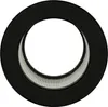 A top-down view of a circular air filter with a black rubber rim and a pleated white filter element visible inside. Produktbild-Vorschau